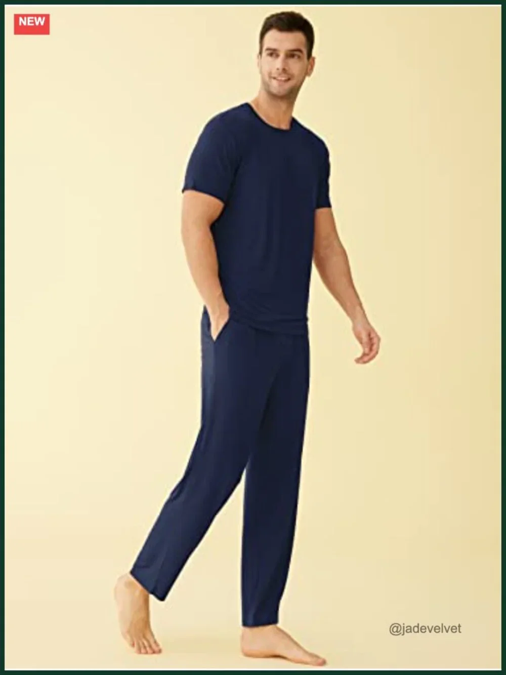 Men's Viscose Pajama Set with Pockets Short Sleeve